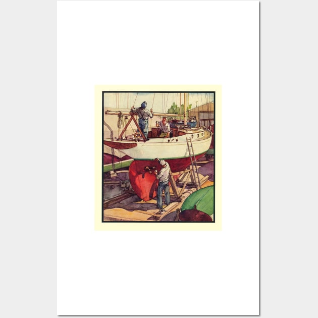 Vintage 1933 Yachting Painting Wall Art by ArtShare